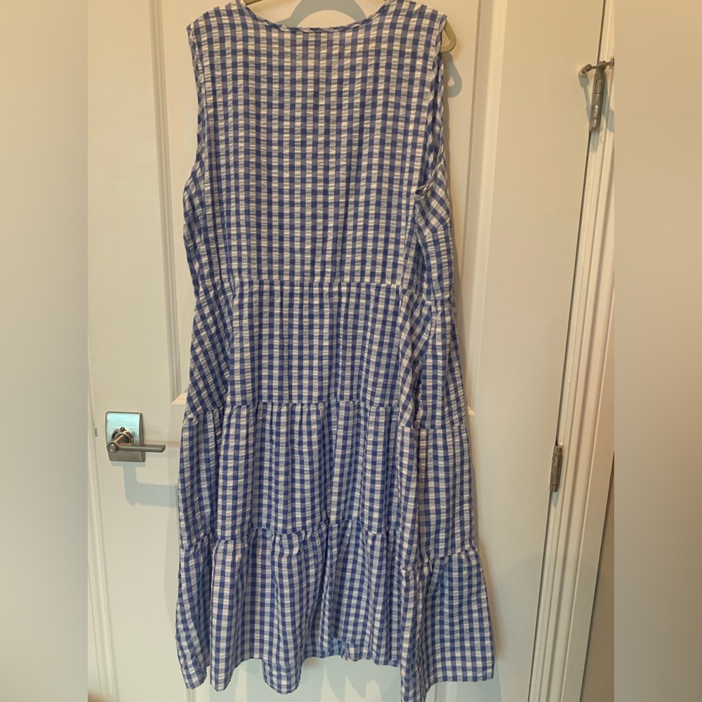 Blue and White Searsucket Sundress - Picture 2 of 5